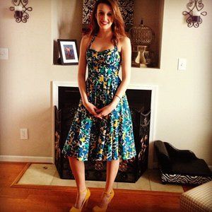 50’s Style Cord Lined Halter Dress